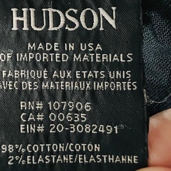 Hudson Jeans Riley Crop Edgy Grommet Distressed Black Denim Size 26 - Picture 9 of 10